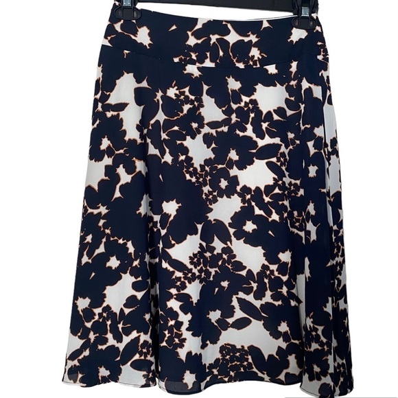 The Limited Skirt Y2K Fully Lined Navy & Orange Silky Feeling A-line Size XS - Picture 1 of 8